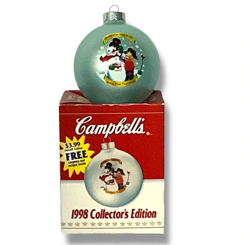 Campbell's Soup Kids 1998 Collector's Edition glass ball ornament Original Box